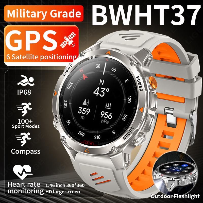 Smartwatch Watches For Mens - LIGE وعرة لتحديد المواقع المسار ساعة