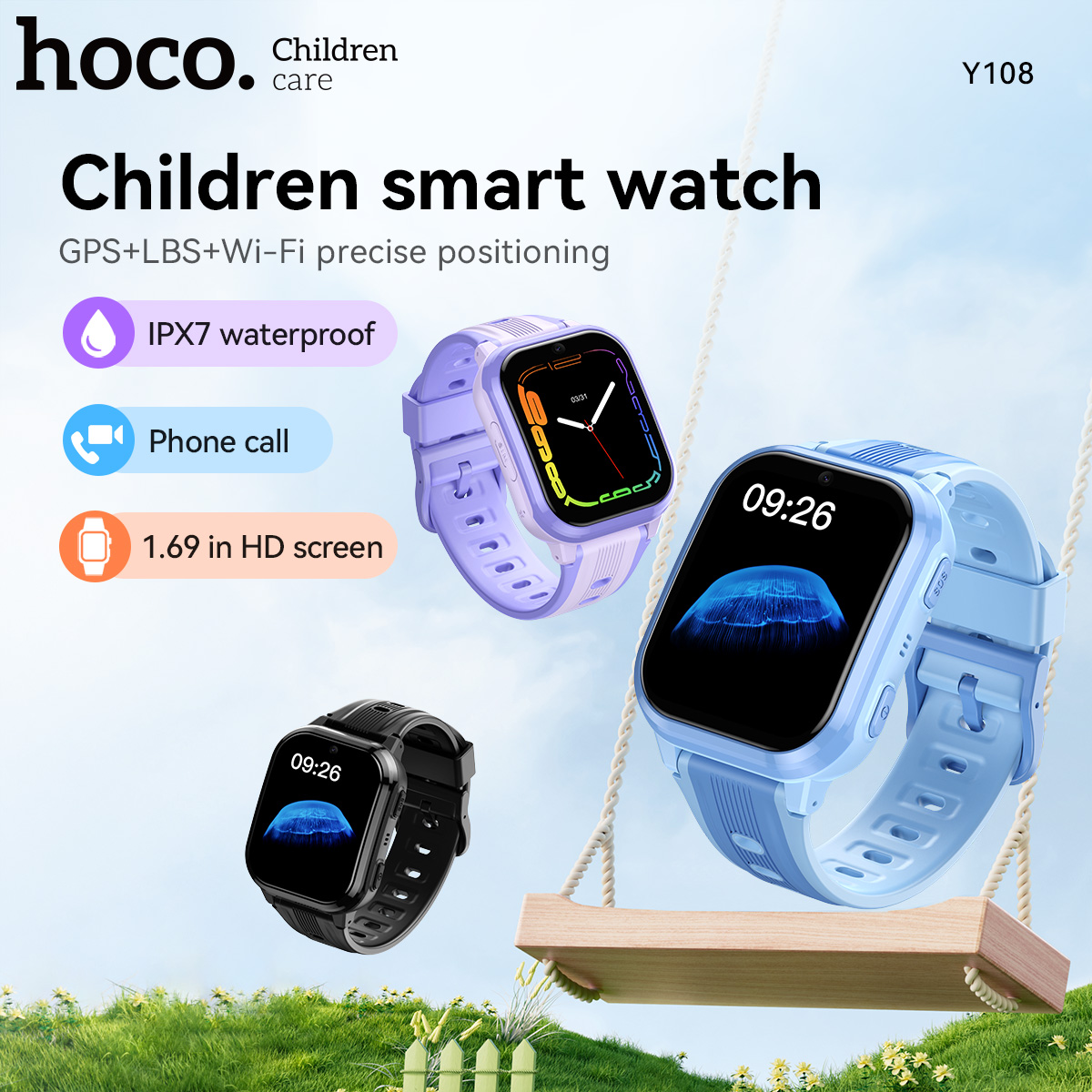 Smartwatch Digital Watches For Kids - ساعة ذكية للأطفال HOCO Y108 بشاشة