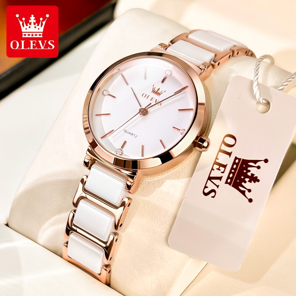 Minimalist Thin Watch - ساعات نسائية أنيقة OLEVS ساعة ذهبية