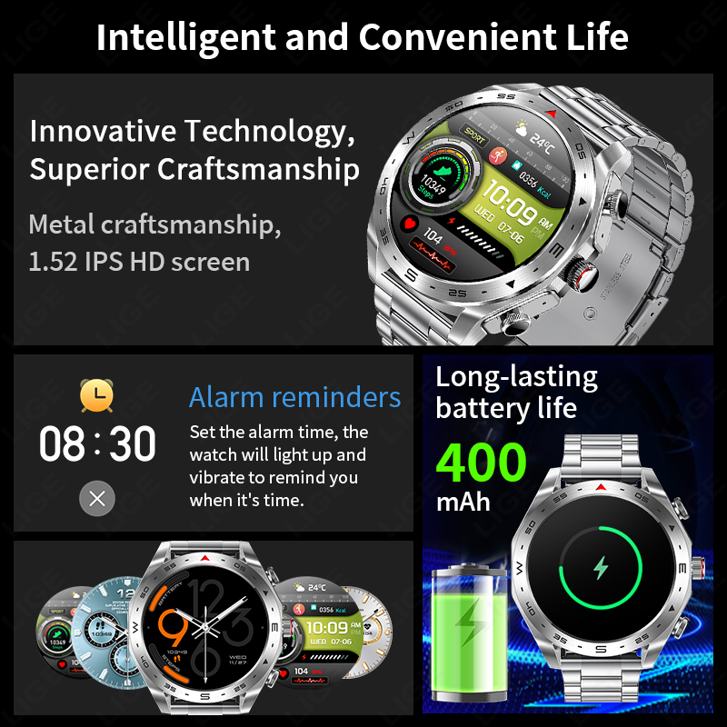 سماعات أذن لاسلكية LIGE TWS مع - مراجعة Smartwatch Noise Watches For Women وسعره