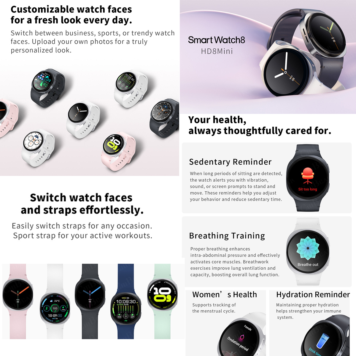 ساعات ذكية جديدة 2026 طراز 8 م - مراجعة Smartwatch Watches For Girls وسعره
