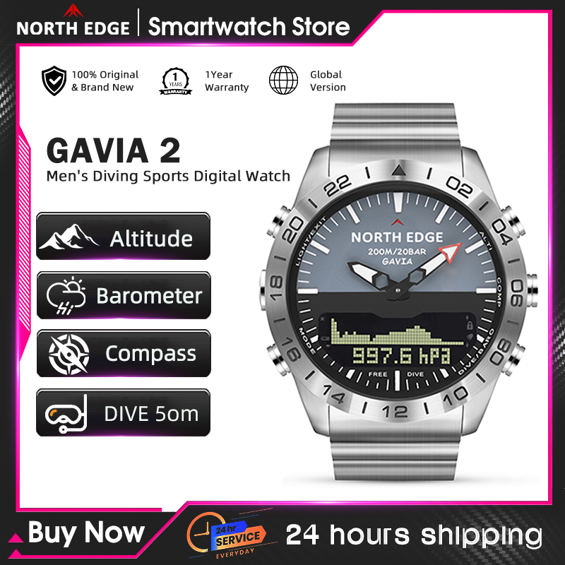 ساعة غوص رجالية من نورث إيدج،  - مراجعة Smartwatch Watches For Mens وسعره