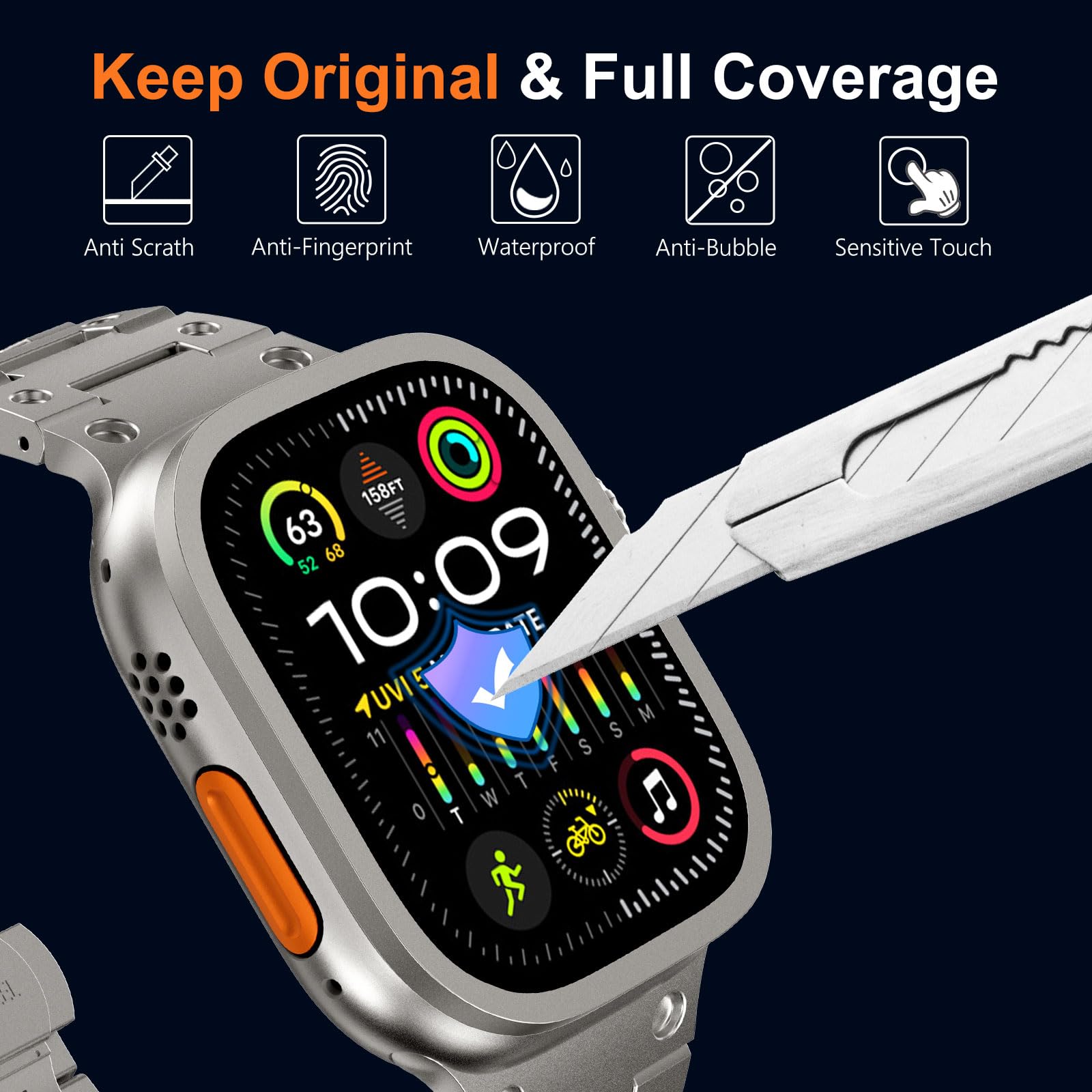 زجاج مقسى لساعة أبل الترا 49 م - مراجعة Smartwatch Watches For Mens وسعره