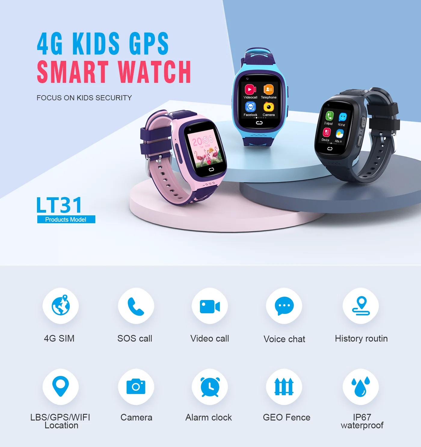 4G الاطفال Smartwatch SOS مقاو - مراجعة Smartwatch Digital Watches For Kids وسعره