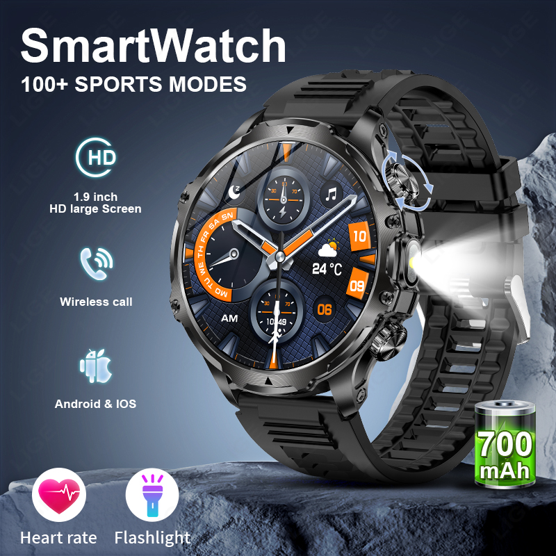 LIGE Smartwatch العسكرية الرجا - مراجعة Timex Watches Smartwatch وسعره