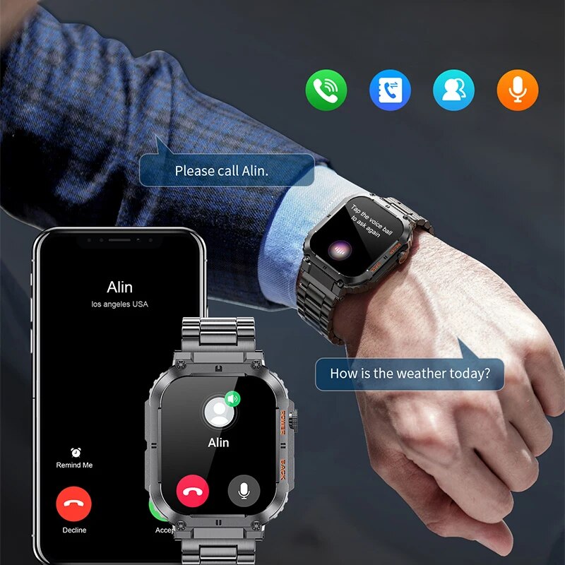 LIGE-ساعة ذكية للياقة البدنية  - مراجعة Smartwatch Watches For Mens وسعره