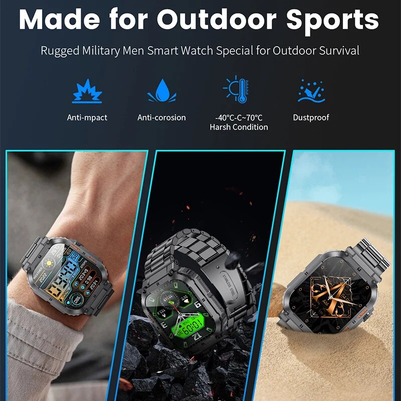 LIGE-ساعة ذكية للياقة البدنية  - مراجعة Smartwatch Watches For Mens وسعره