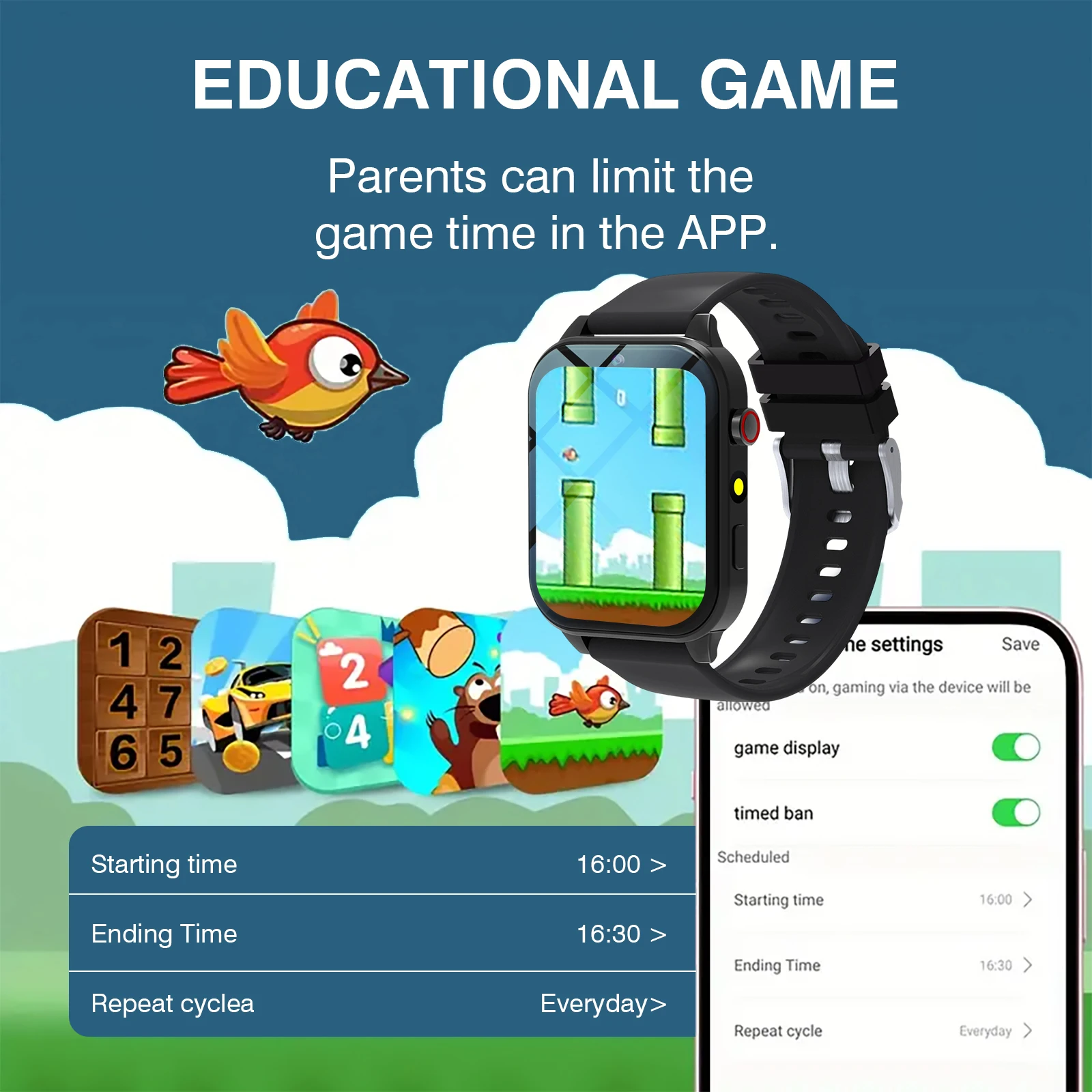 ساعة ذكية للأطفال 18 لعبة كامي - مراجعة Smartwatch Watches Gift For Girls وسعره