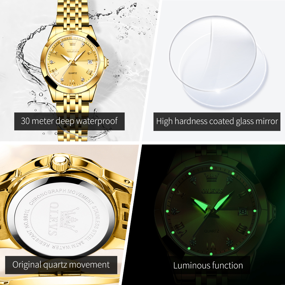 ساعة OLEVS Fashion Golden للنس - مراجعة Minimalist Thin Watch وسعره